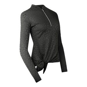 TAIL (XS) Black Textured Long Sleeve Golf / Active Top